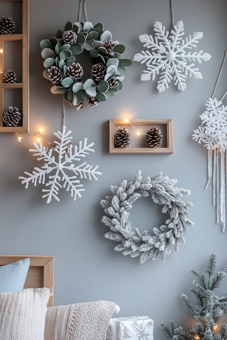 Festive winter bedroom wall accessories to brighten your cozy space