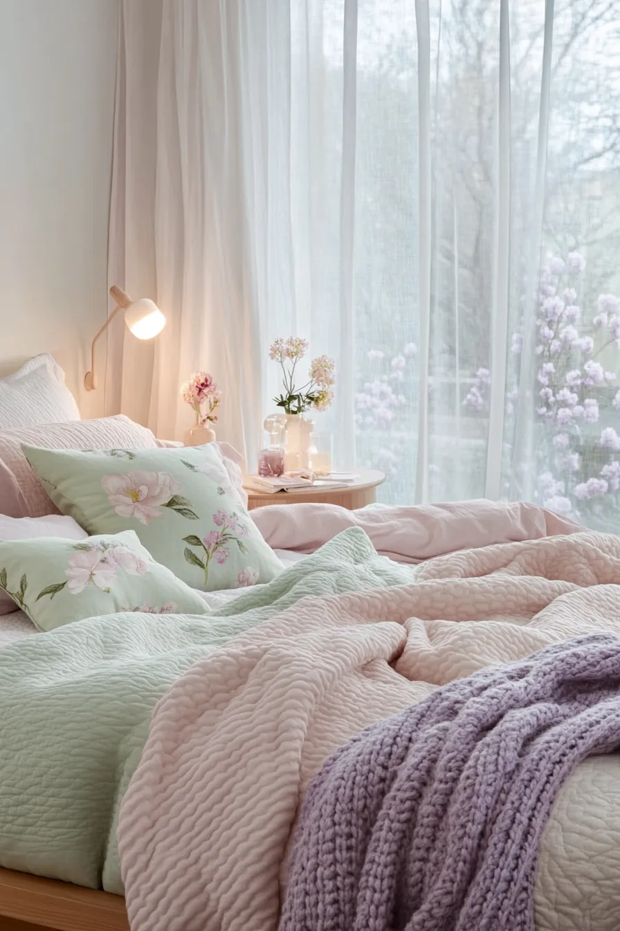 Fresh Ideas for Pastel Spring Bedroom Decor Inspiration and Lighting