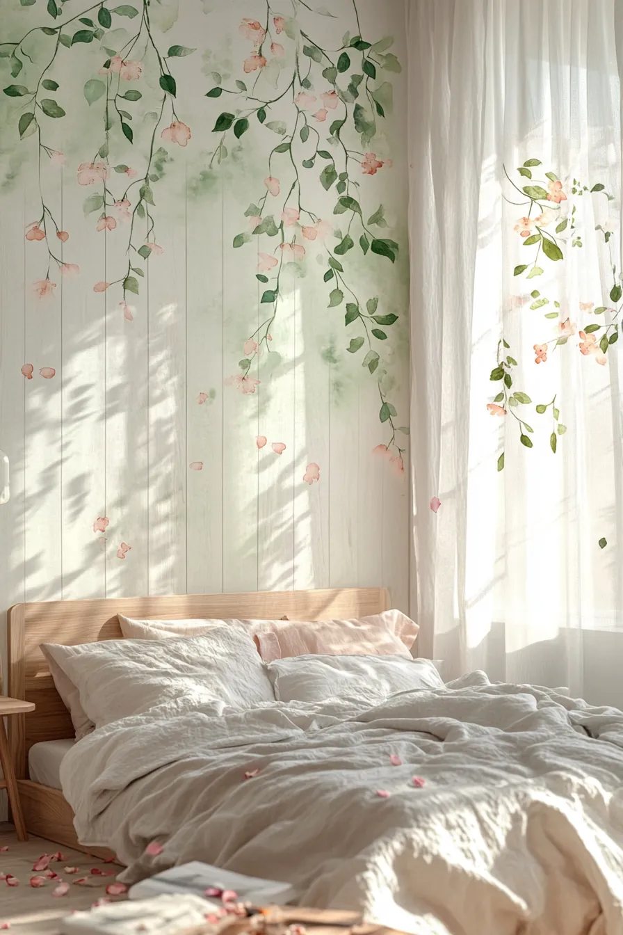 Fresh spring botanical bedroom walls to brighten your personal sanctuary