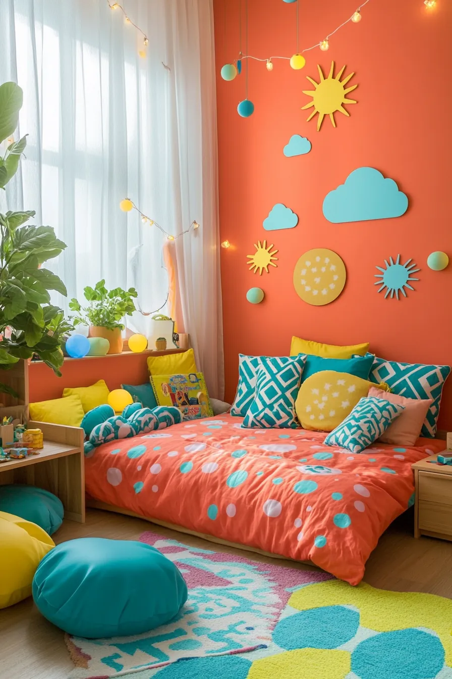 Fun and Playful Colorful Summer Bedroom Decor for Kids Inspired Designs