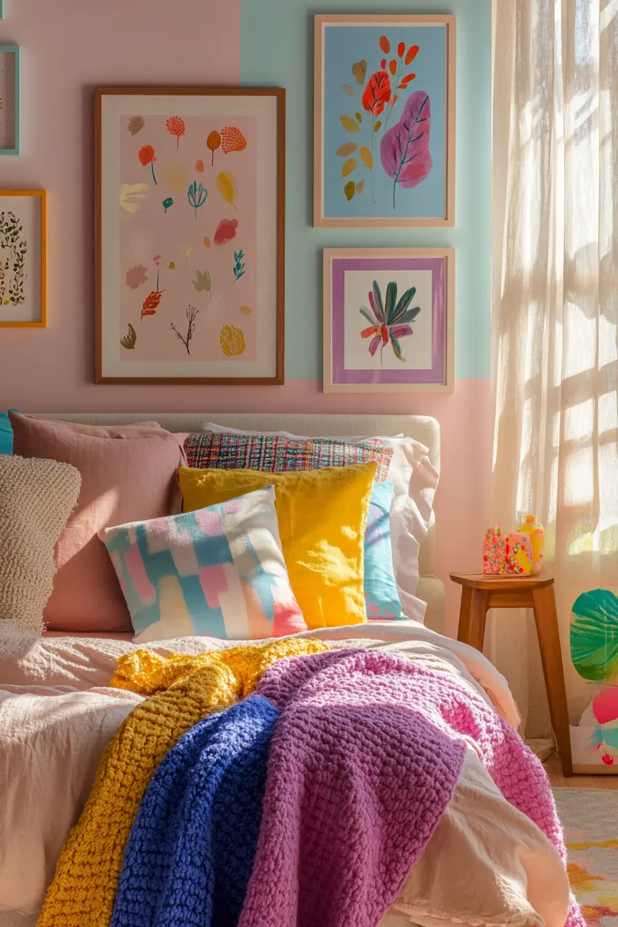 Incorporate Colorful Art Prints for a Dreamy Bedroom