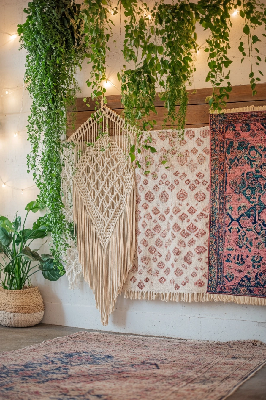 Incorporate Natural Elements in Boho Chic Bedroom Walls