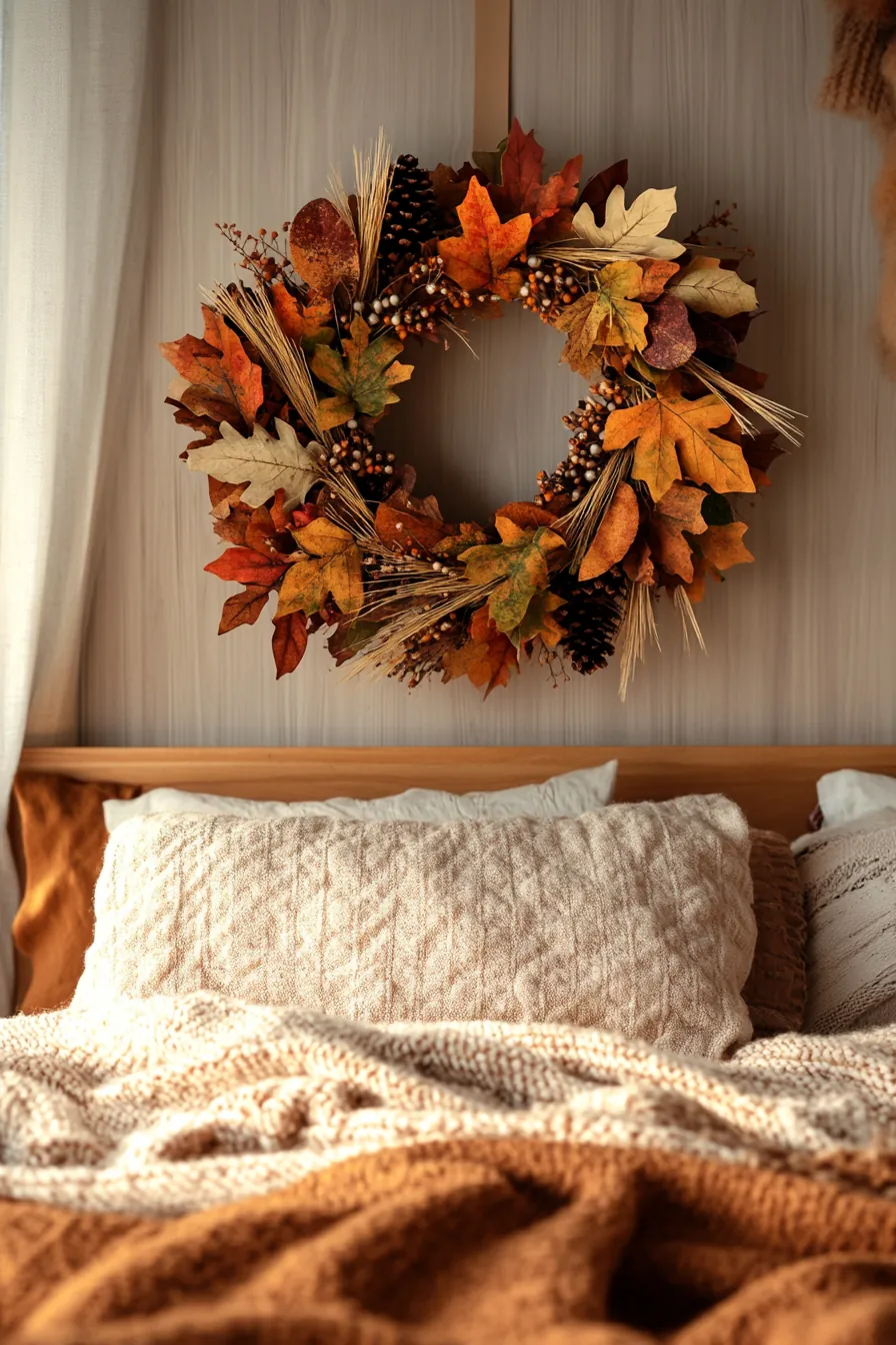 Incorporate Warmth and Style with Fall Inspired Bedroom Wreath Decor