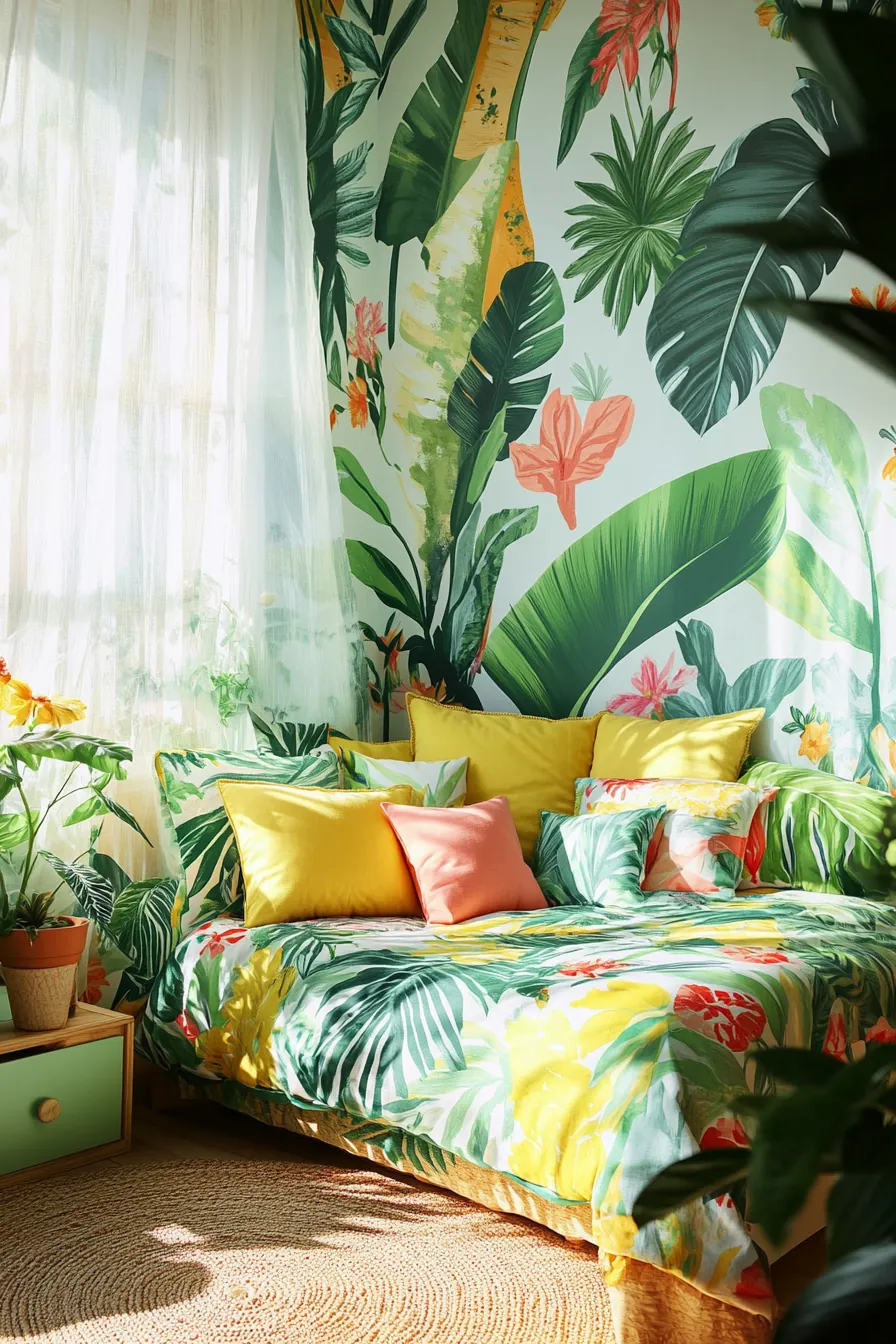 Inspire Imagination with Vibrant Botanical Kids Bedroom Summer Decor Designs