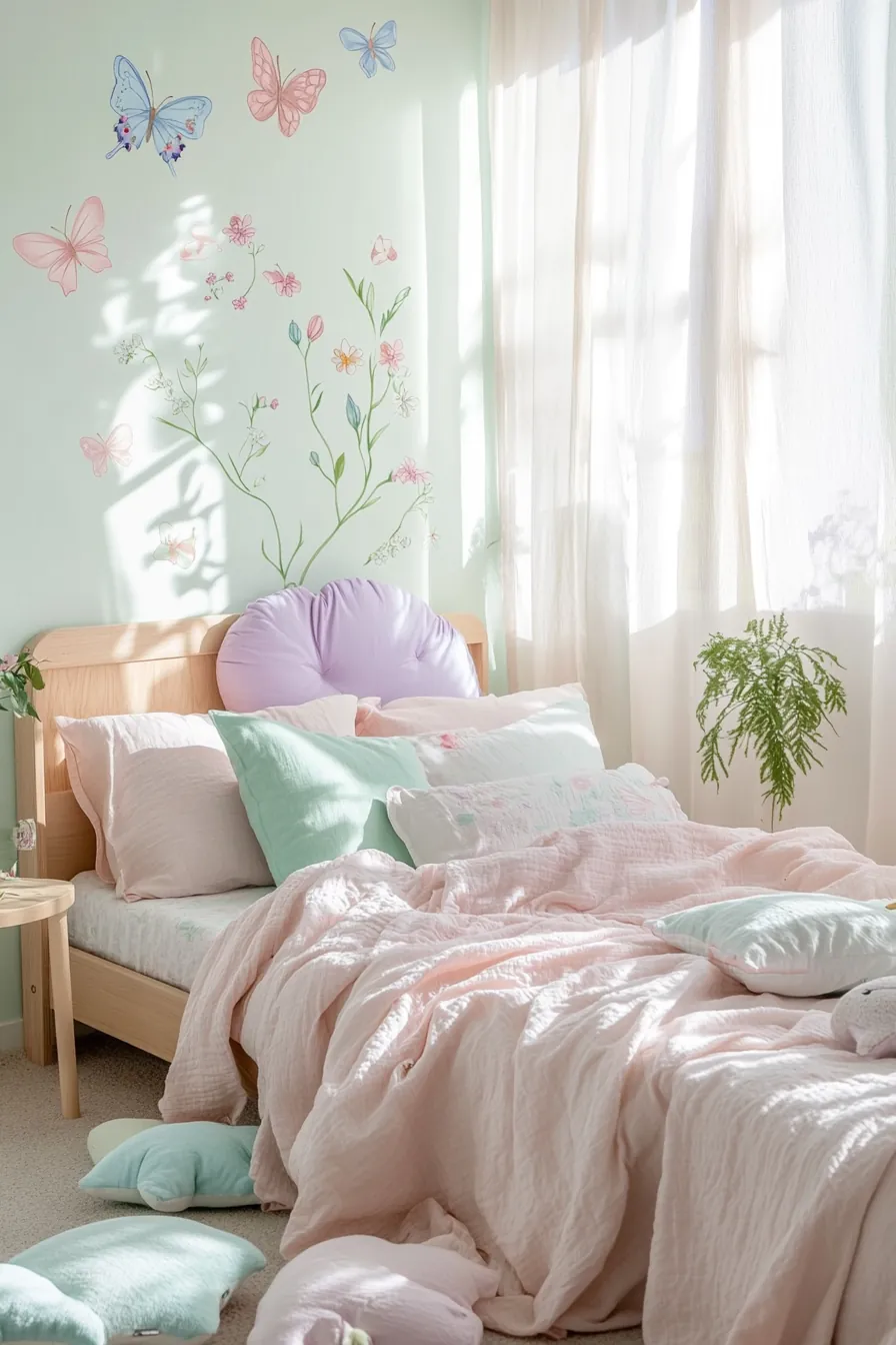 Inspire Joy with Soft Pastel Tones Kids Bedroom Spring Decor Ideas