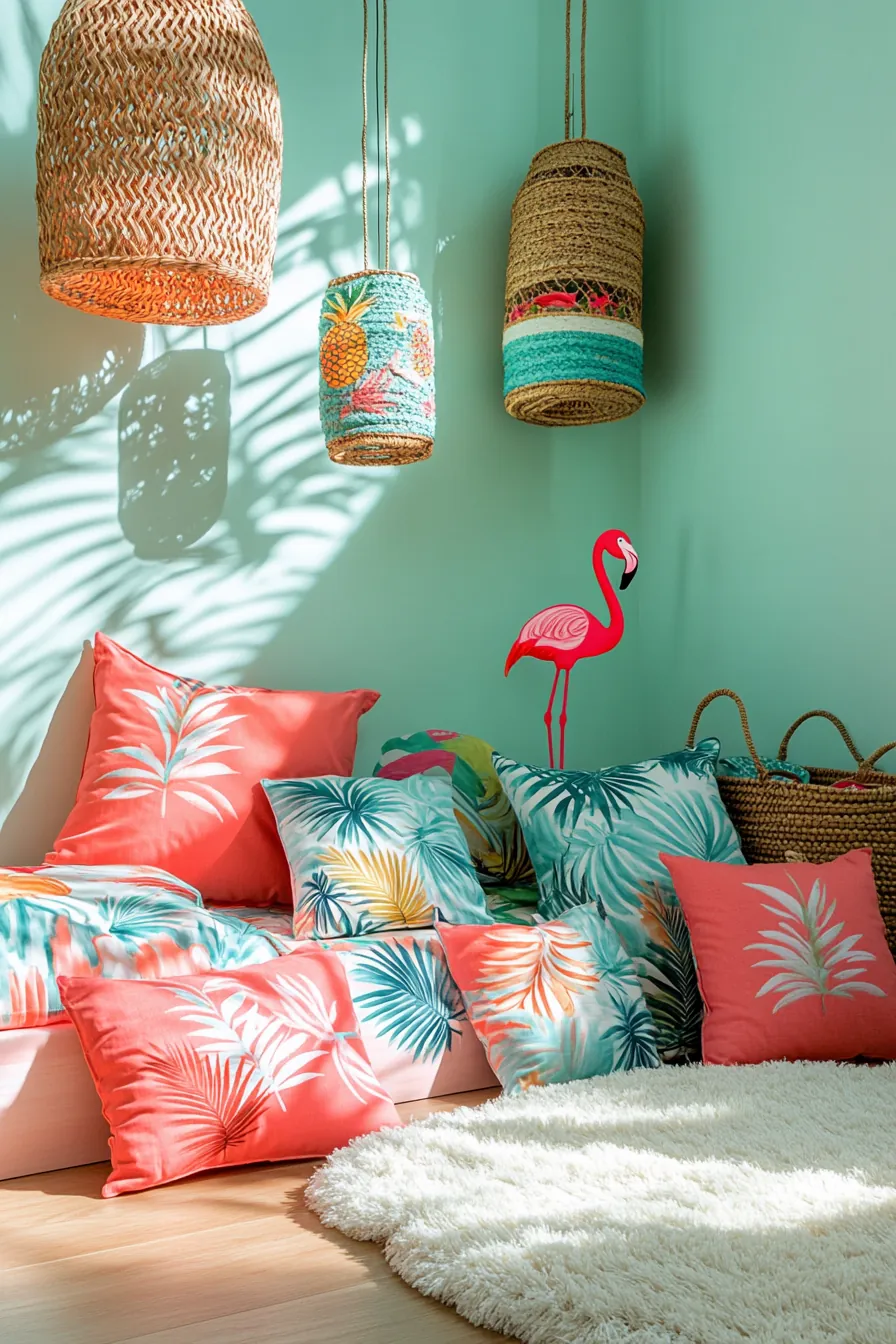 Inspire Joy with Summer Tropical Kids Room Accessories Designs