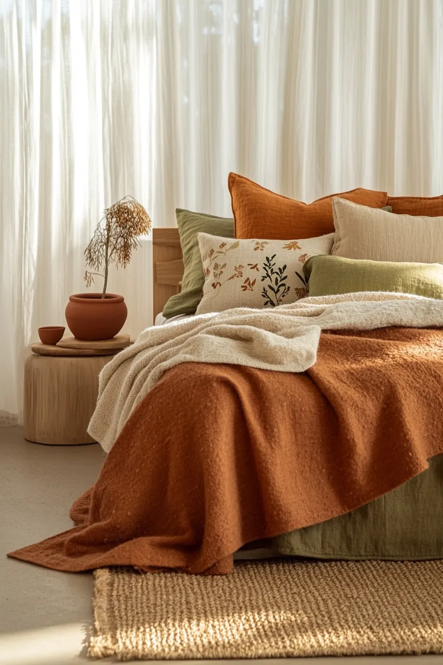 Inspire Tranquility with Autumn Earthy Tone Bedroom