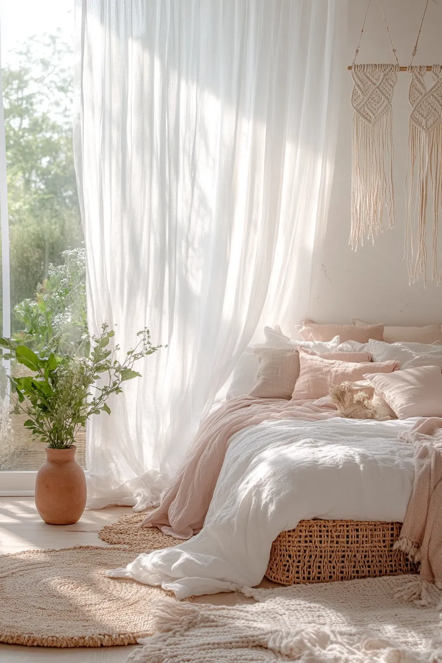 Inspiring Airy Summer Boho Bedroom Accents for a Breezy Look