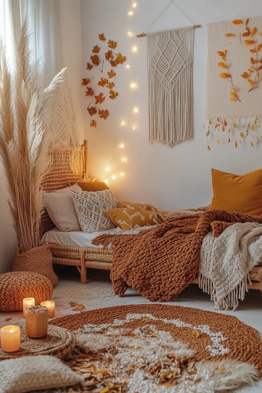 Inspiring autumn boho bedroom style ideas for a cozy haven