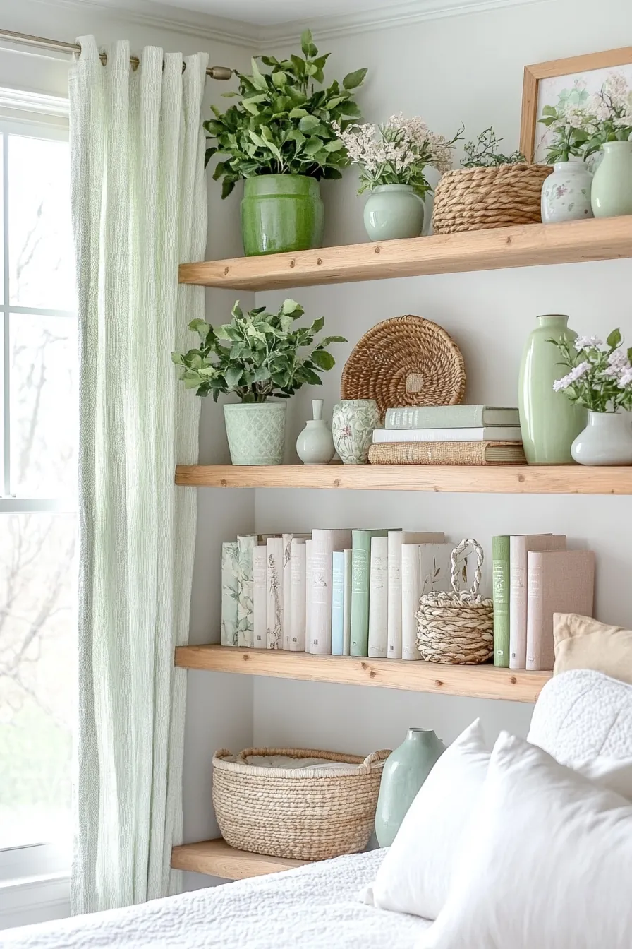Inspiring fresh spring bedroom shelving ideas to refresh your decor