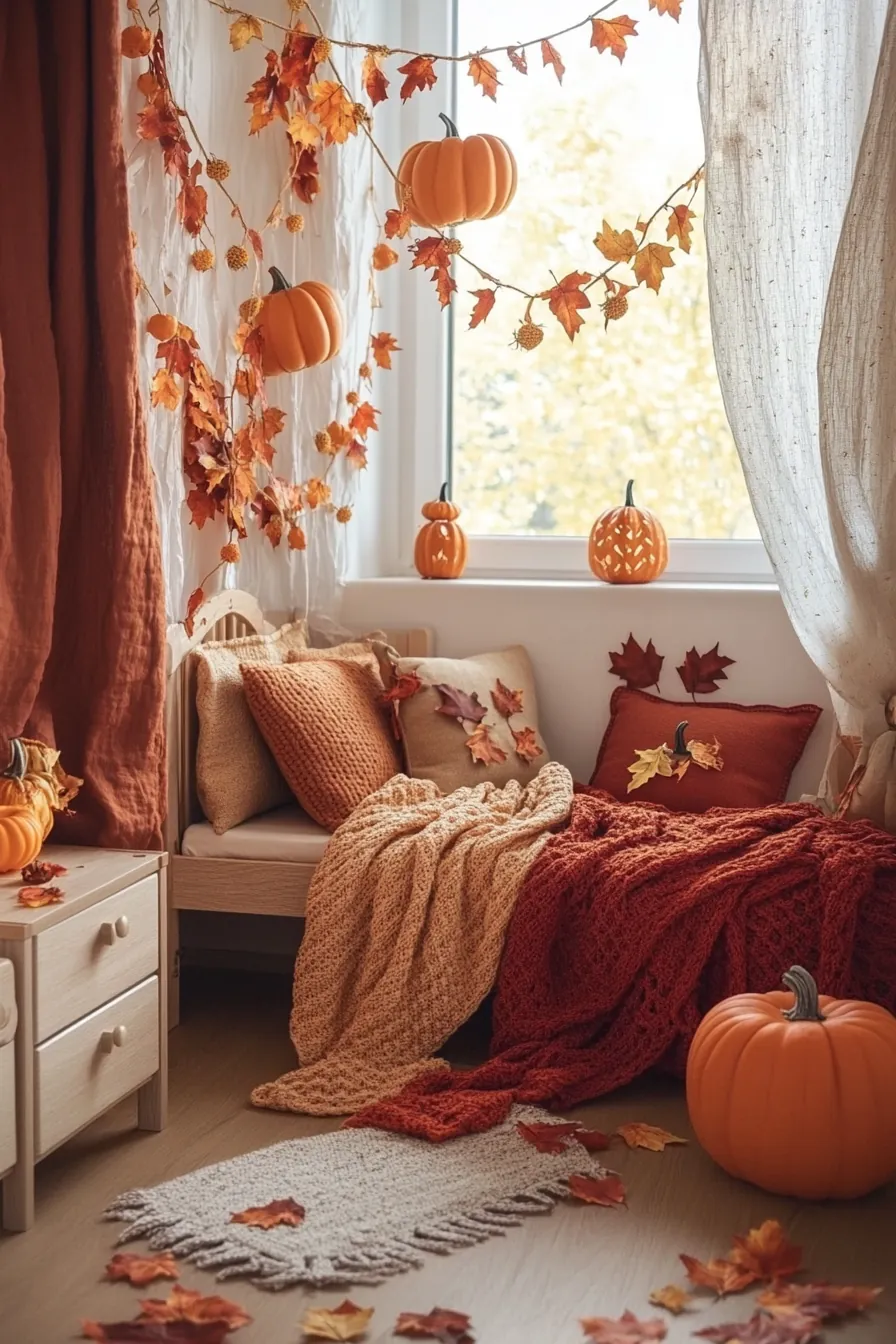 Inviting Autumn Harvest Kids Room Decorating Inspiration with Natural Elements