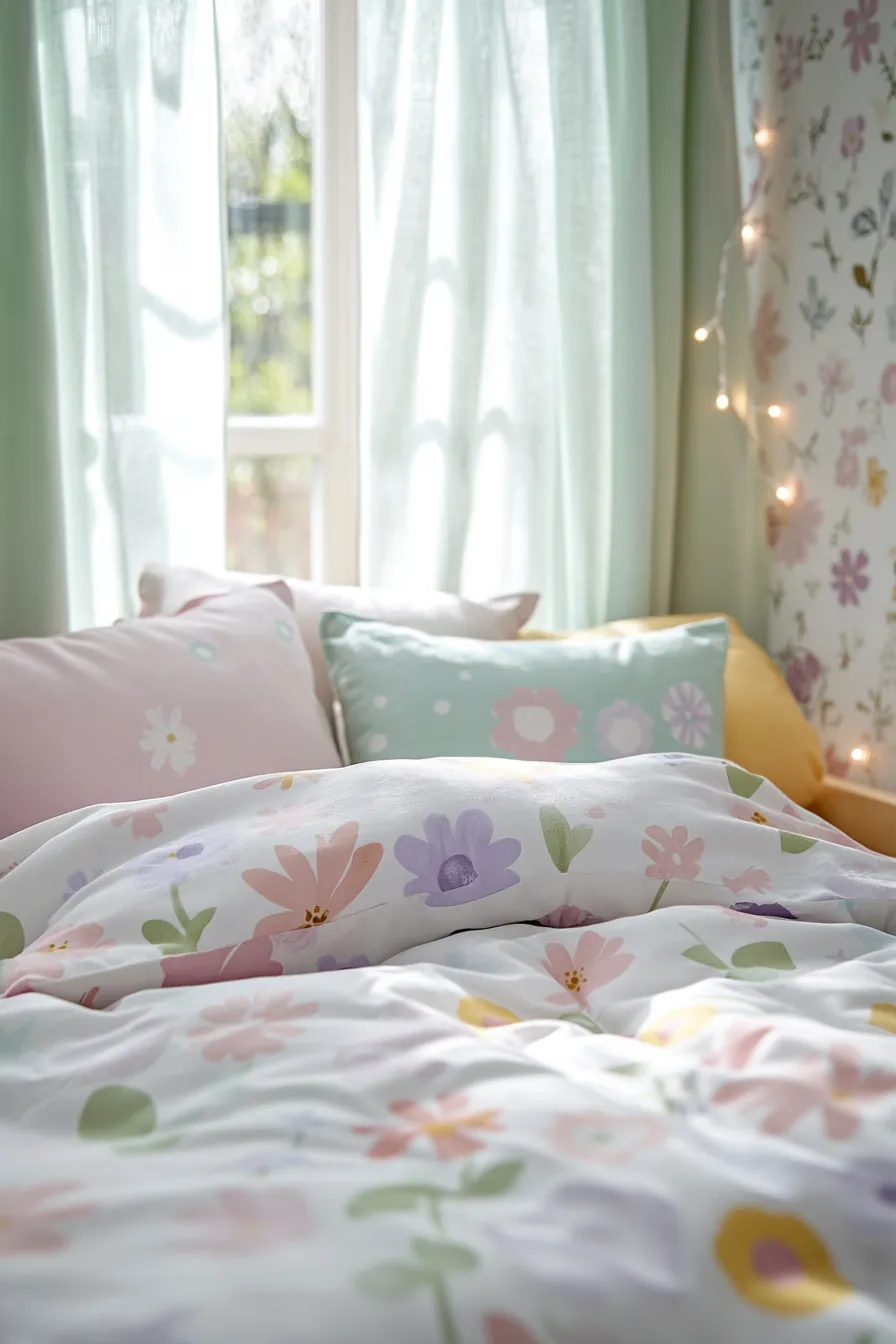 Joyful Sleep Spaces Spring Inspired Floral Bedding for Children Ideas