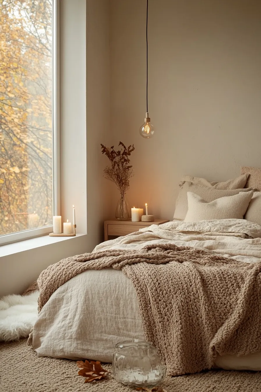 Minimalist Hygge Bedroom Ideas for Fall Embracing Cozy Natural Elements