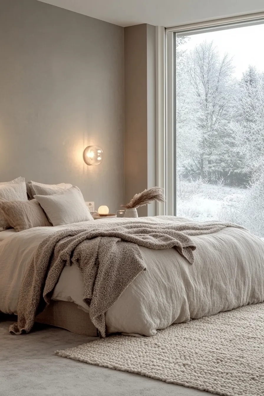 Minimalist Inspiration for Cozy Winter Neutrals Bedroom Decor