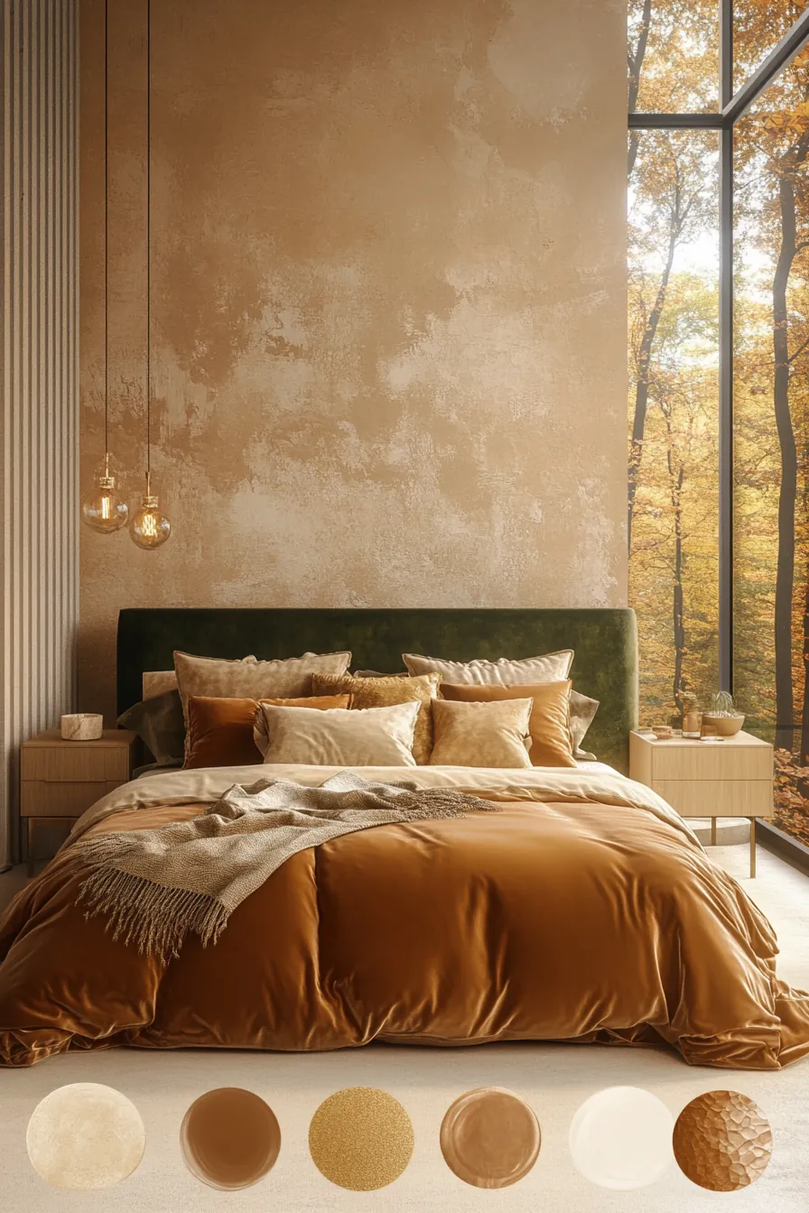 Modern Autumn Bedroom Color Palettes for Luxurious Spaces