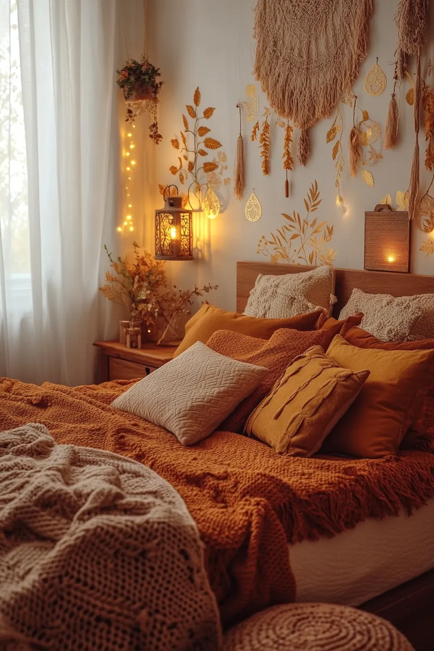 Refresh Your Home with Autumn Boho Bedroom Cozy Accents