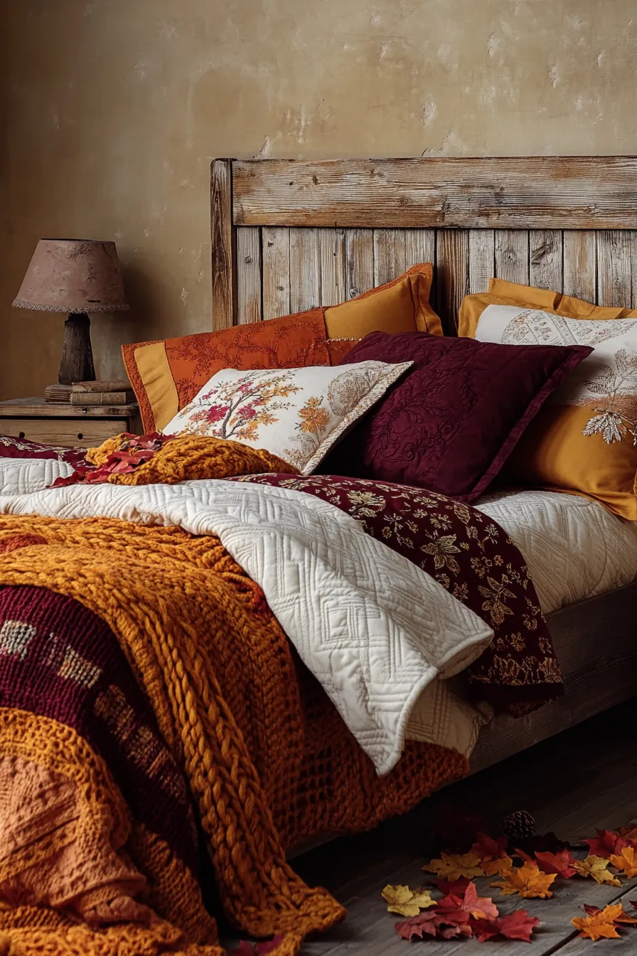 Rustic Autumn Bedding Inspiration for Charming Bedroom Comfort