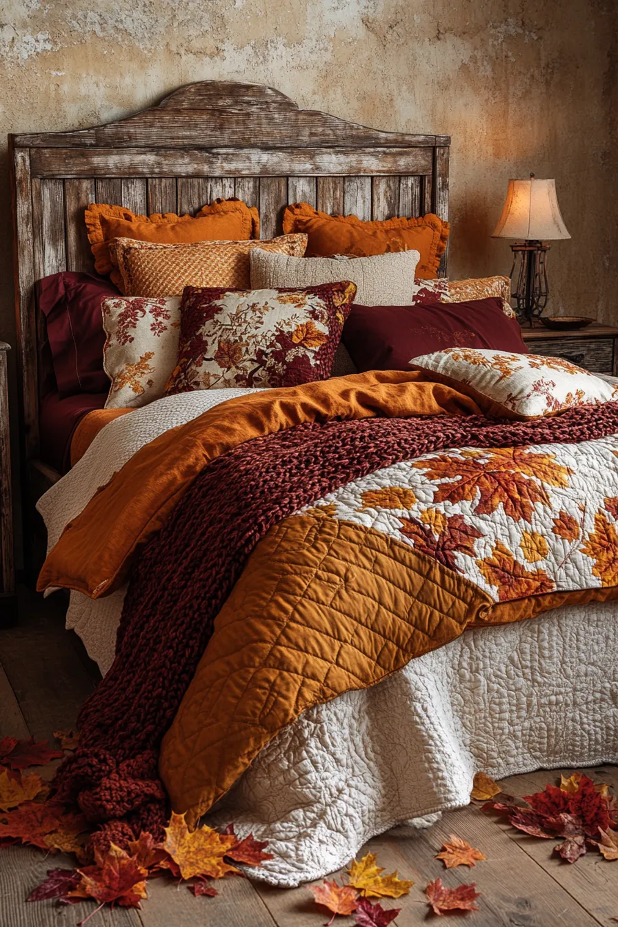 Rustic Autumn Bedding Inspiration for a Cozy Vintage Retreat
