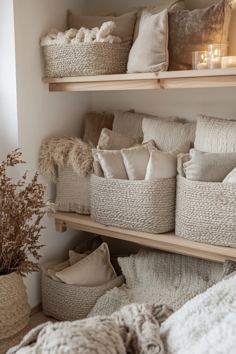 Smart winter plush textile storage tips to elevate bedroom storage hacks