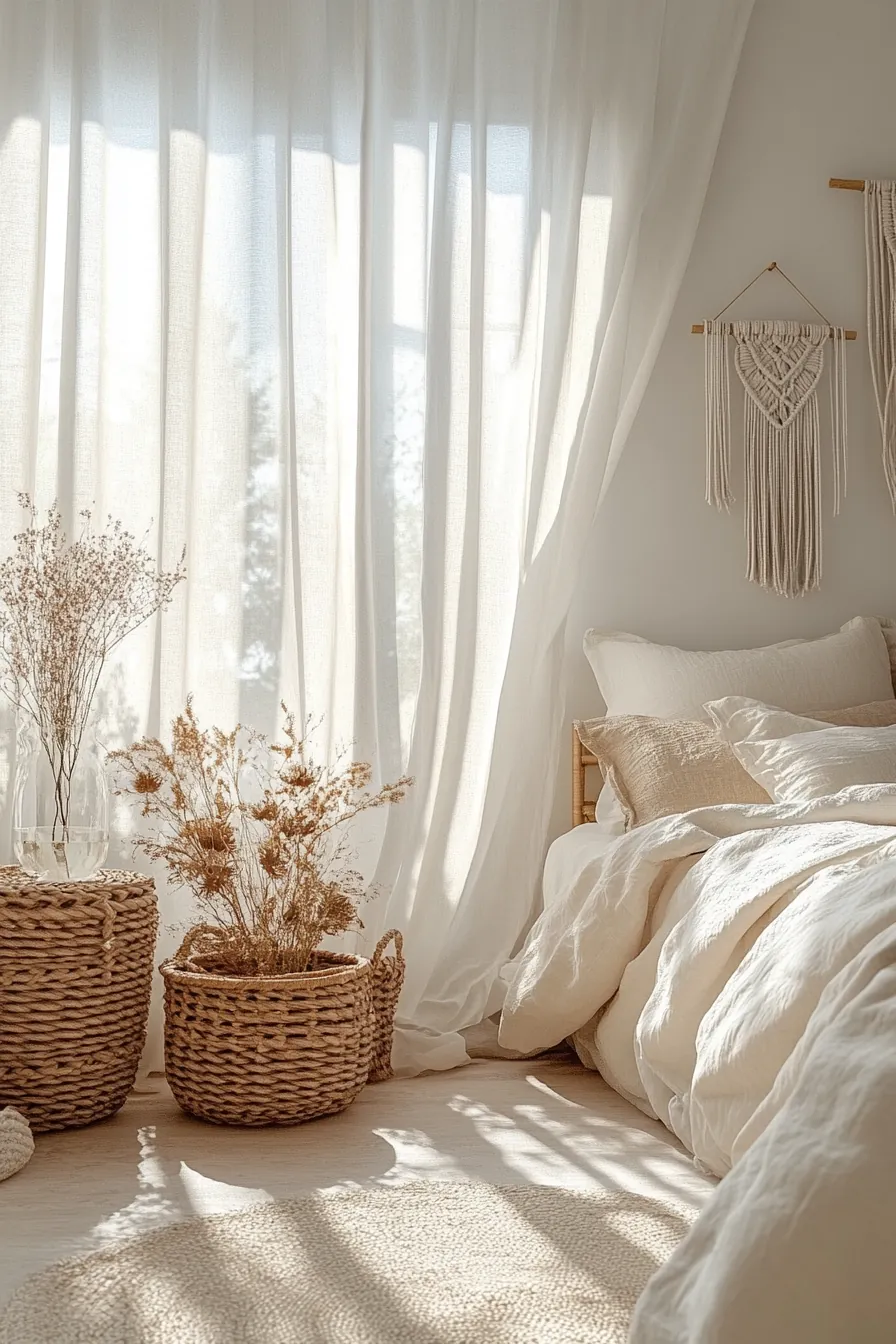 Soft Neutral Boho Spring Aesthetics for a Serene Bedroom Refresh