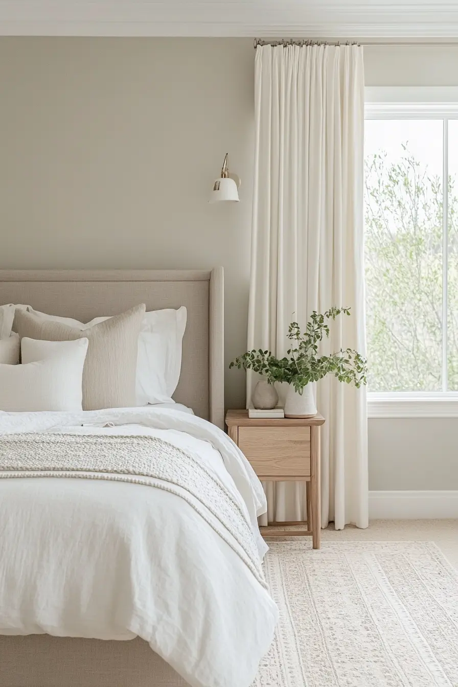 Soft Neutral Tones for a Serene Bedroom Atmosphere