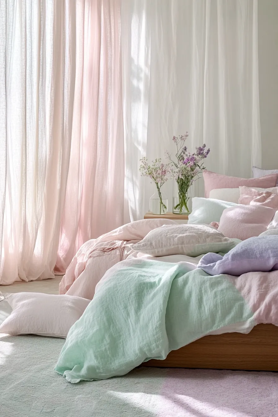 Soft pastel spring bedroom ideas to brighten and soften your retreat
