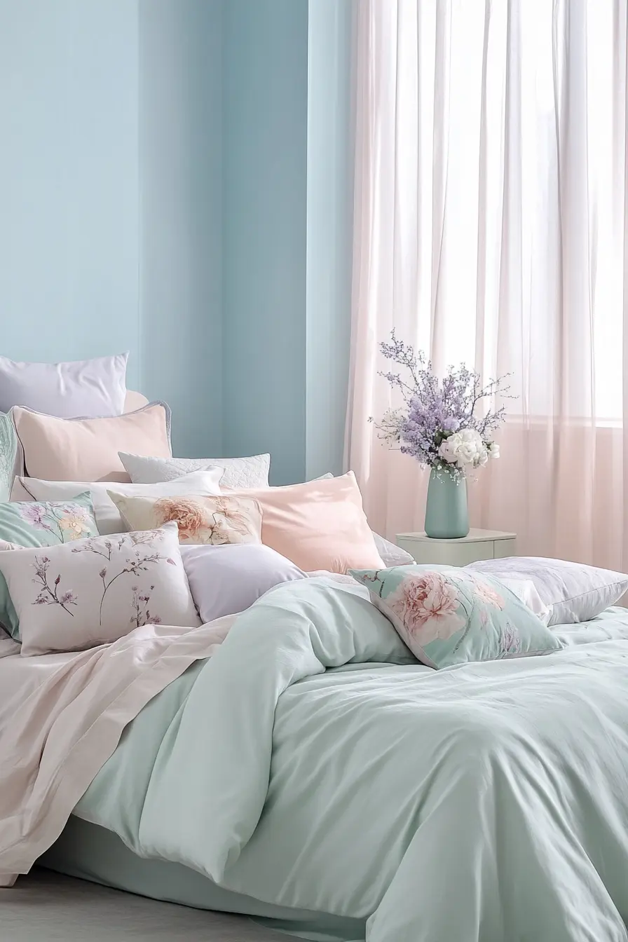 Soothing Inspirations Calming Pastel Bedroom Themes for
