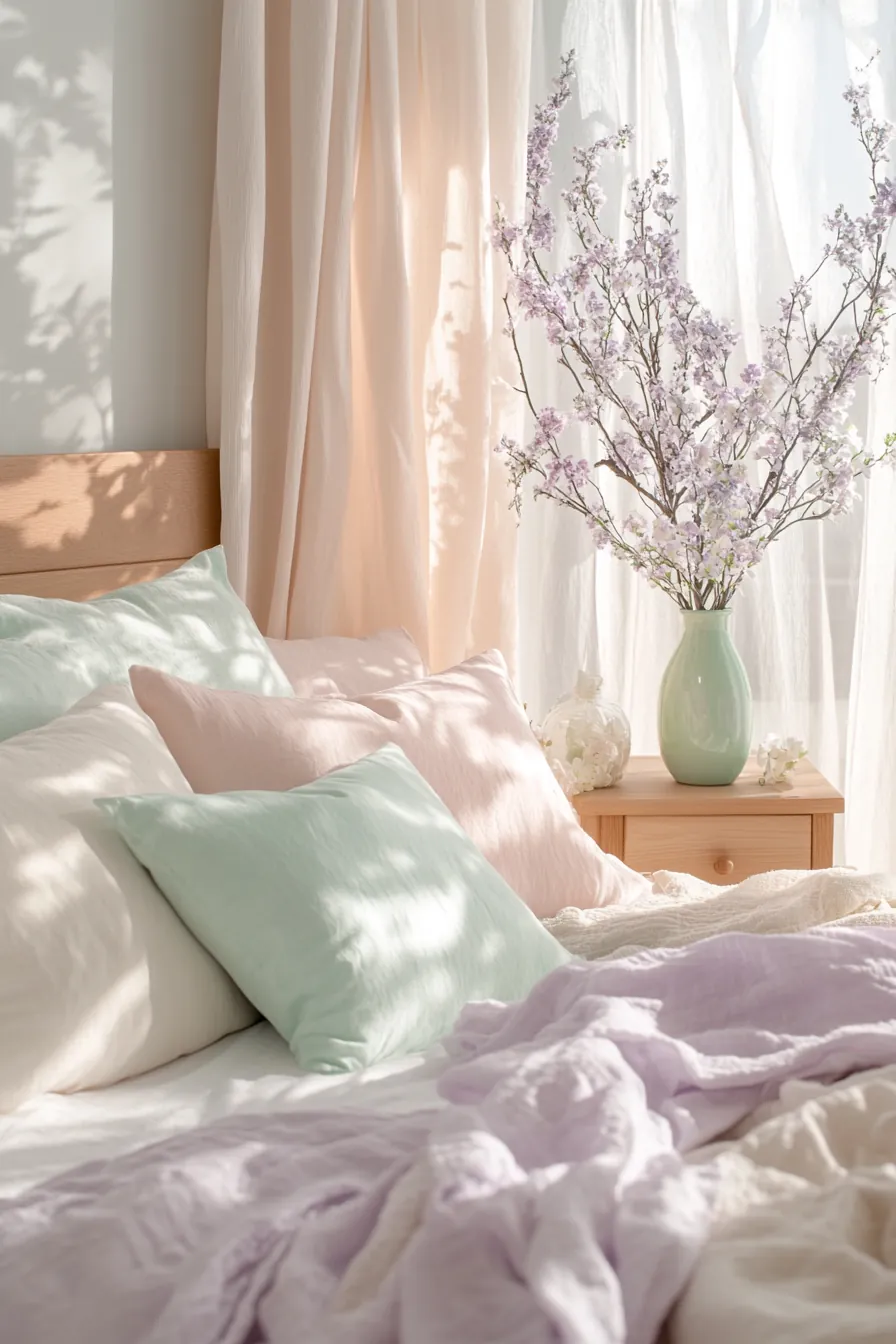 Spring Pastel Bedroom Textiles for a Chic Room Upgrade
