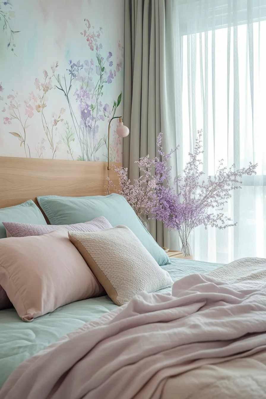 Spring Pastel Wall Decor Bedroom Ideas for Fresh Interiors