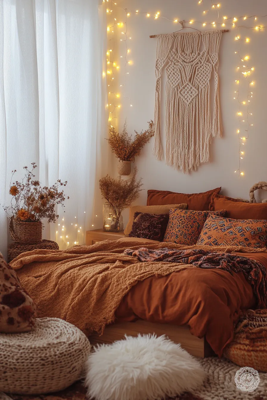 Stylish Boho Autumn Bedroom Styles for Small Spaces