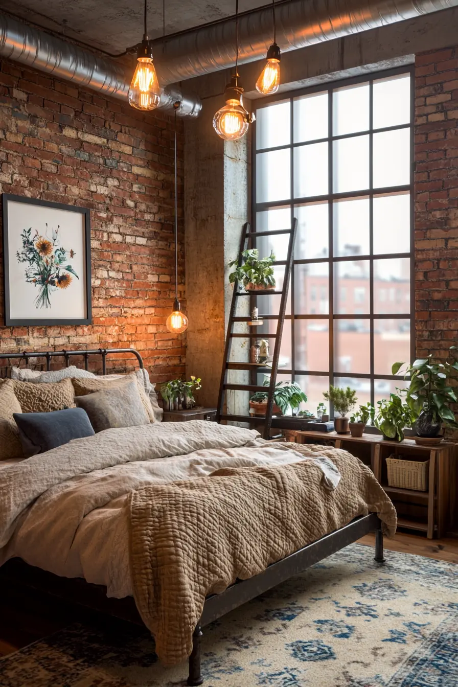 Stylish Elements of Industrial Loft Bedroom Decor