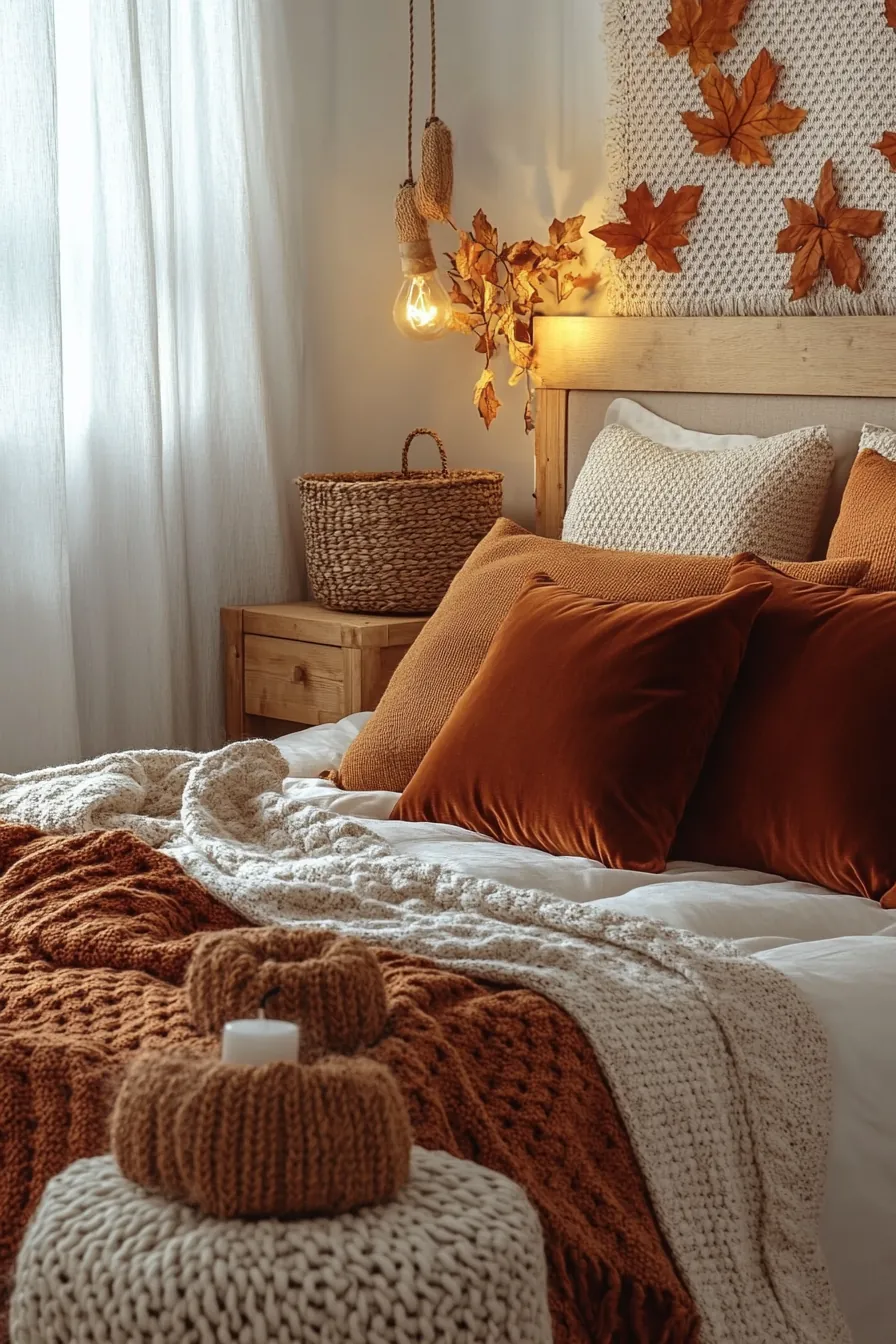 Stylish Warm Tone Bedroom Accessories for Fall to Enhance Comfort