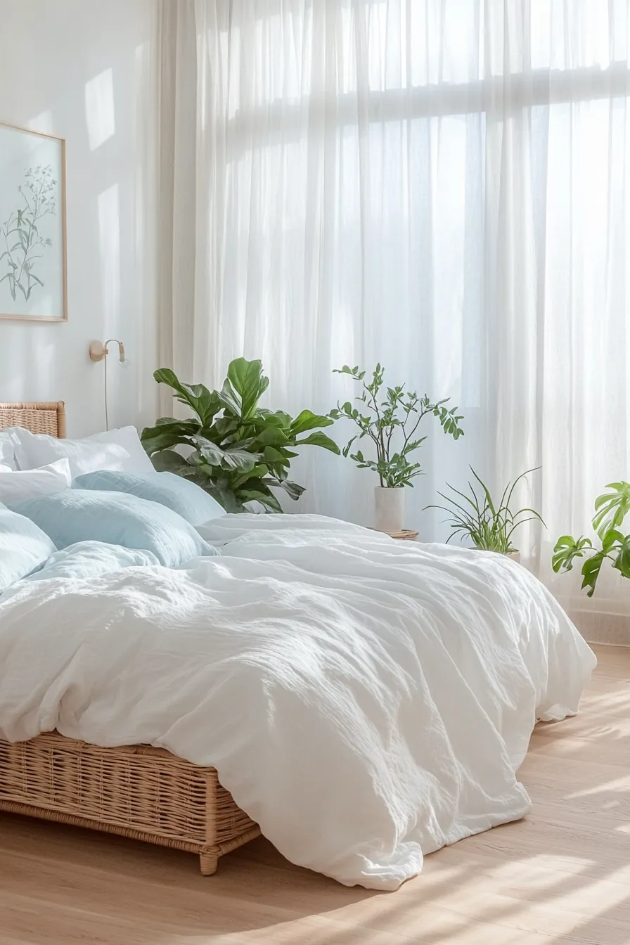 Summer Bedroom Decor for Better Sleep with Soothing Natural Elements