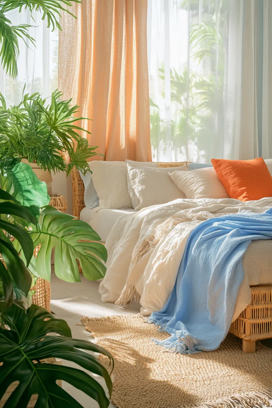 Summer Tropical Bedroom Styling Tips to Brighten Your Living Space