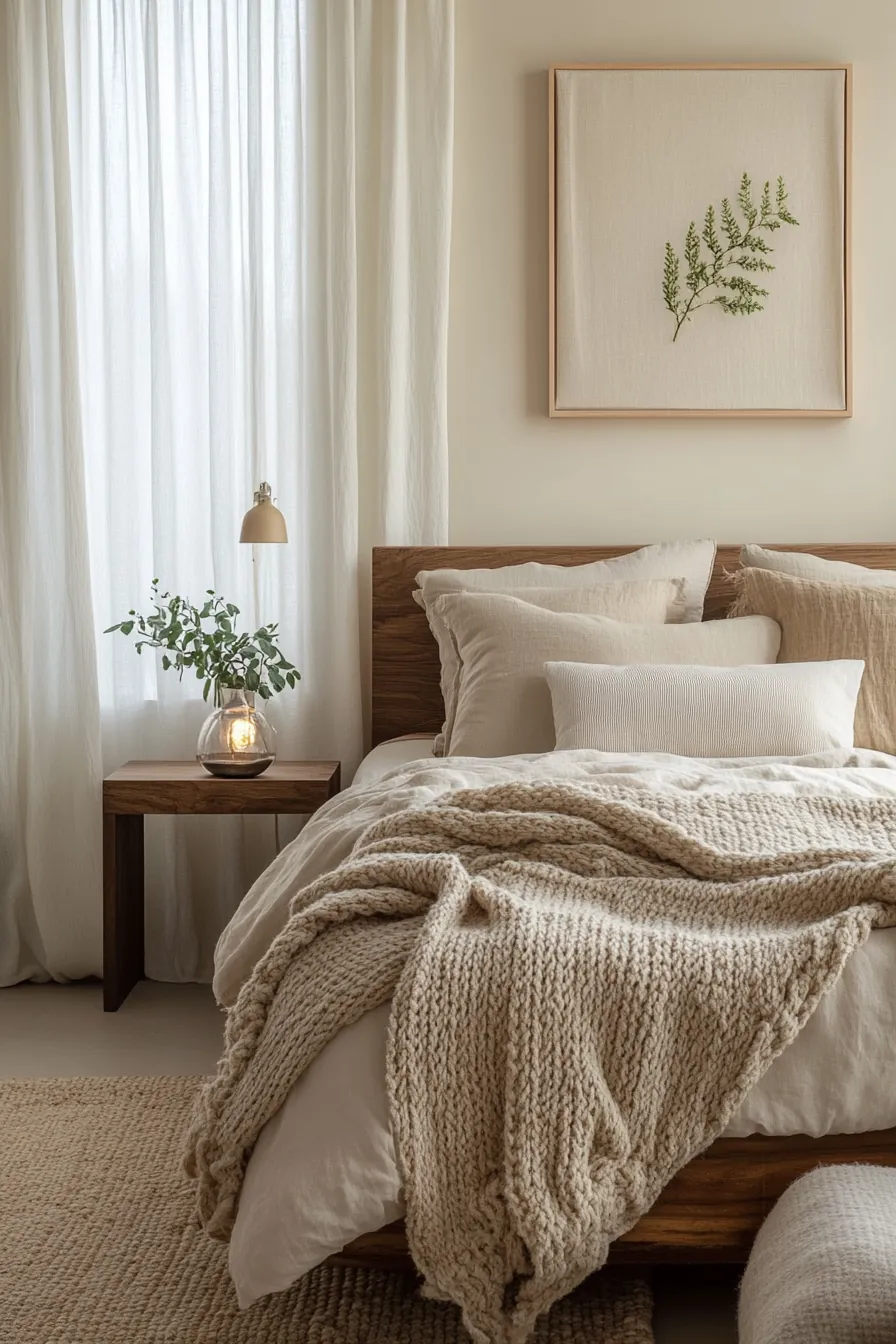 Sustainable Inspirations with Warm Neutral Winter Bedroom Aesthetics
