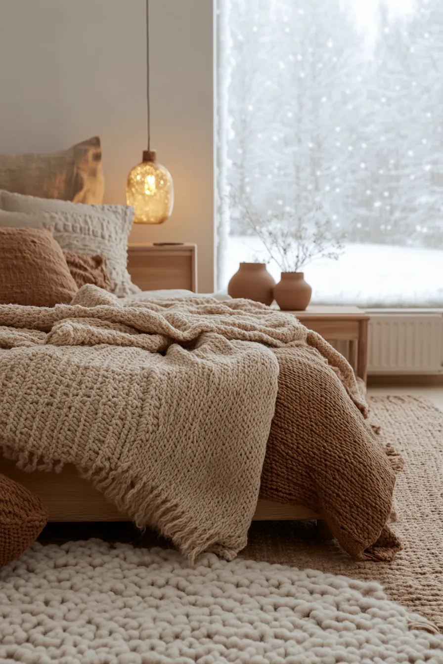 Sustainable Style Meets Earth Toned Winter Bedroom Decor