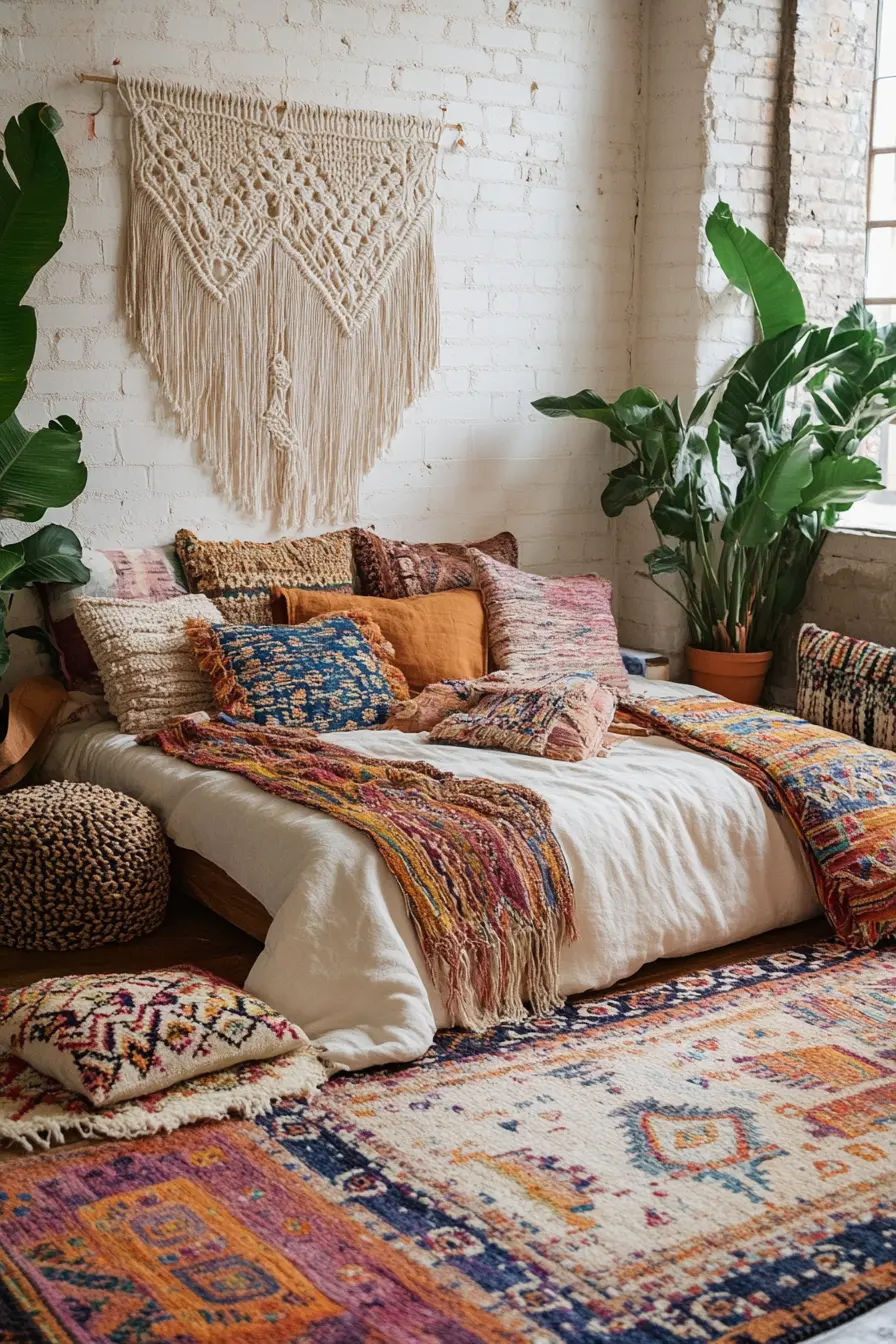 The Art of Layered Rugs A Boho Bedroom Guide