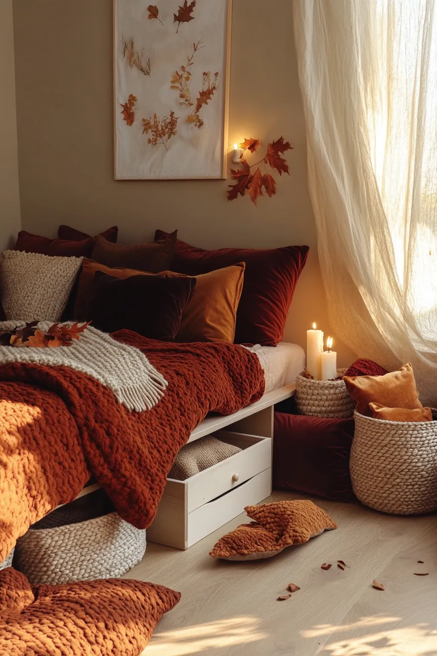 Transform Your Bedroom with Fall Cozy Bedding Storage Solutions