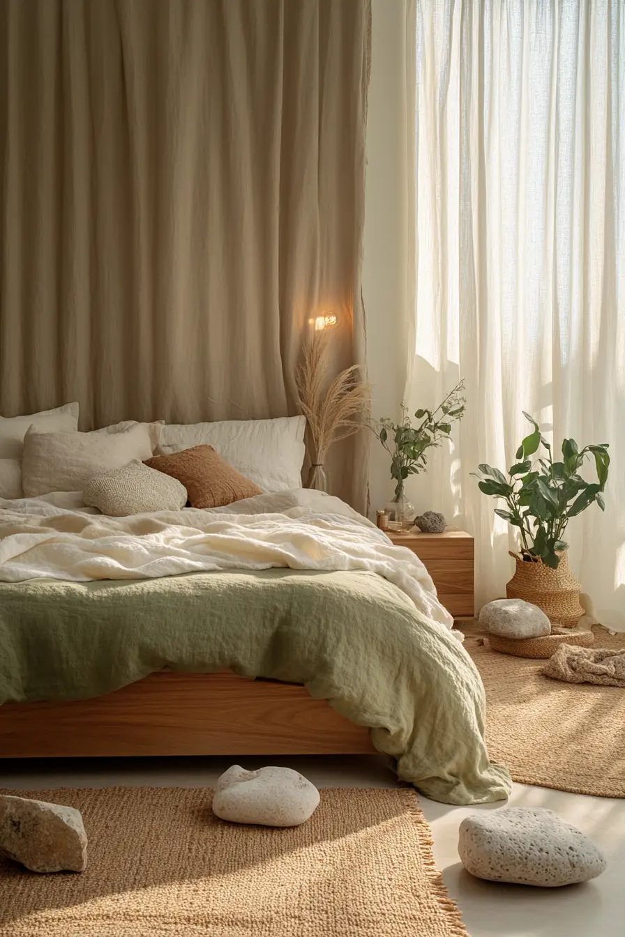 Transform Your Bedroom with Natural Textures and Tones