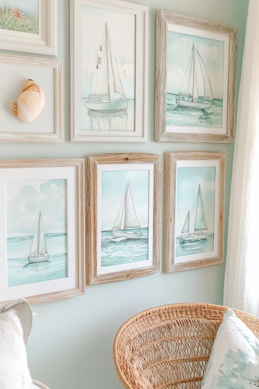 Transform Your Room Summer Coastal Bedroom Gallery Wall Inspiration