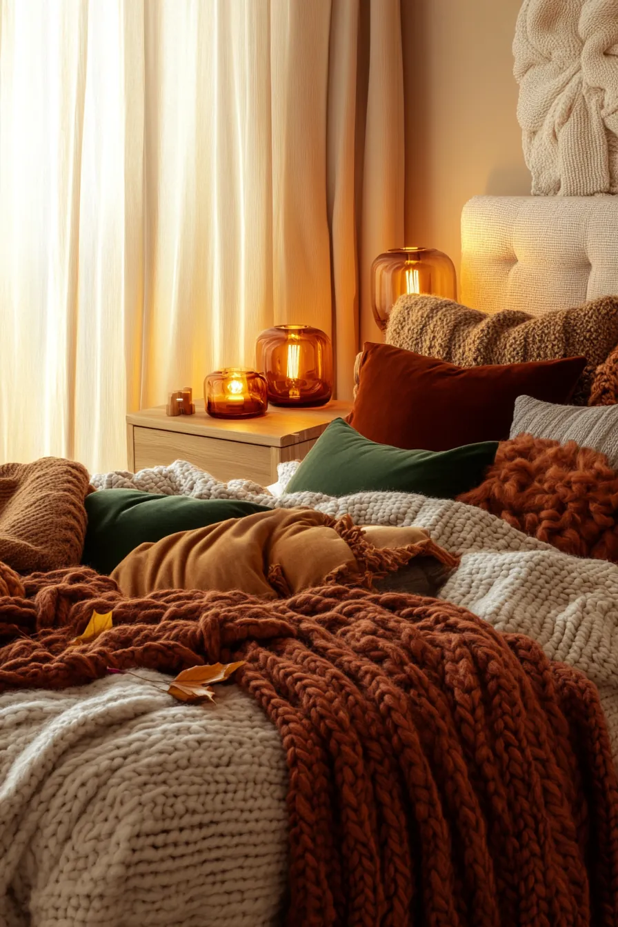 Transform Your Room Using Autumn Earthy Bedroom Textile Ideas