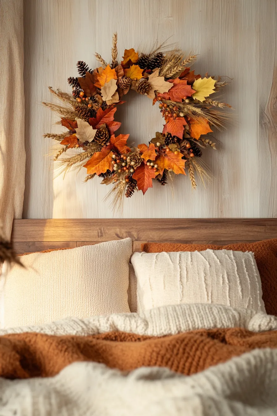 Transform Your Room Using Stunning Fall Inspired Bedroom Wreath Decor