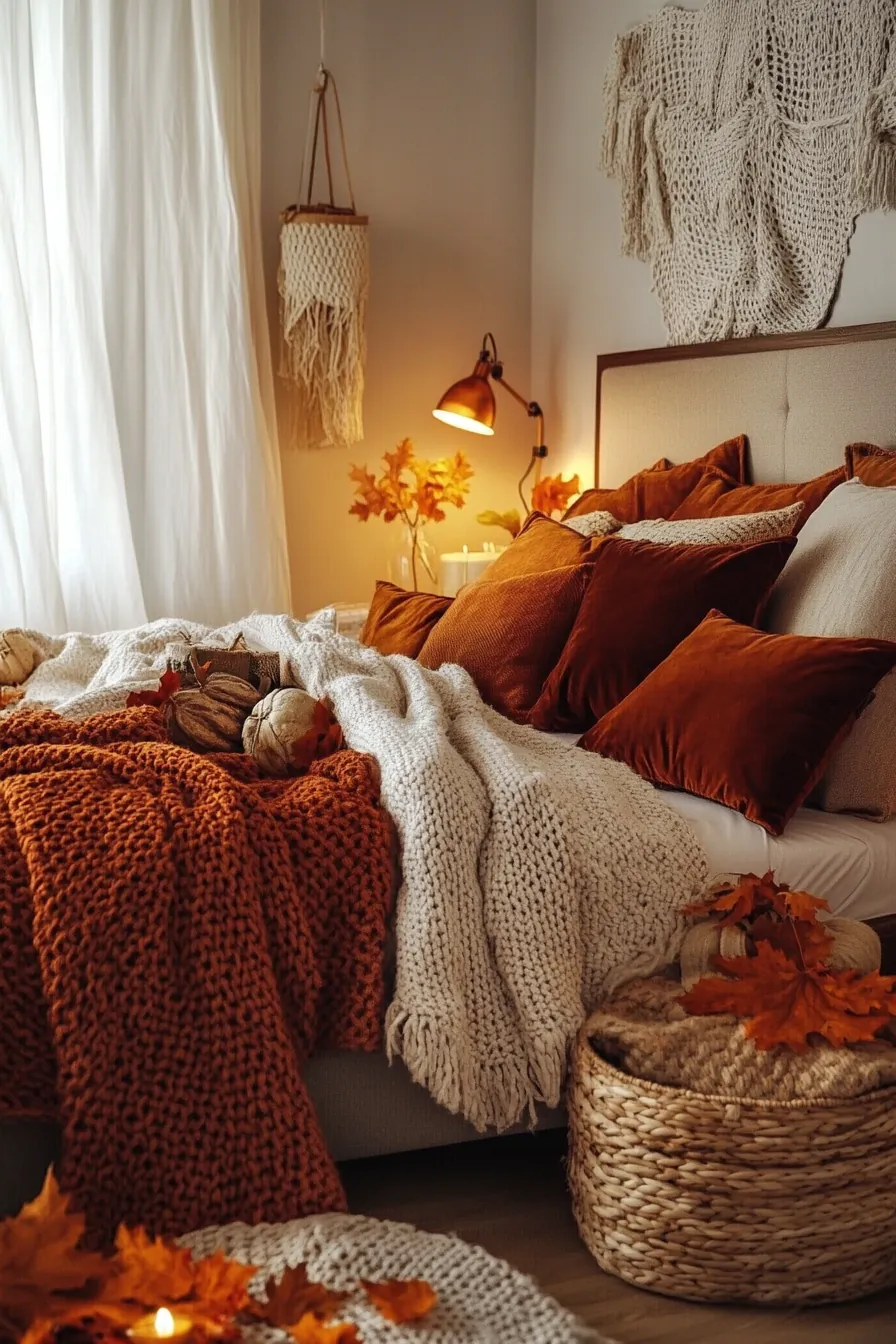 Transform Your Room Using Warm Tone Bedroom Accessories for Fall