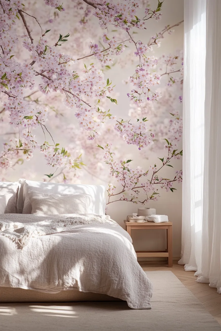 Transform Your Room with Elegant Floral Spring Mural Bedroom Ideas