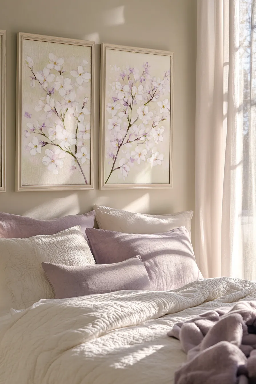 Transform Your Room with Romantic Spring Floral Bedroom Wall Art