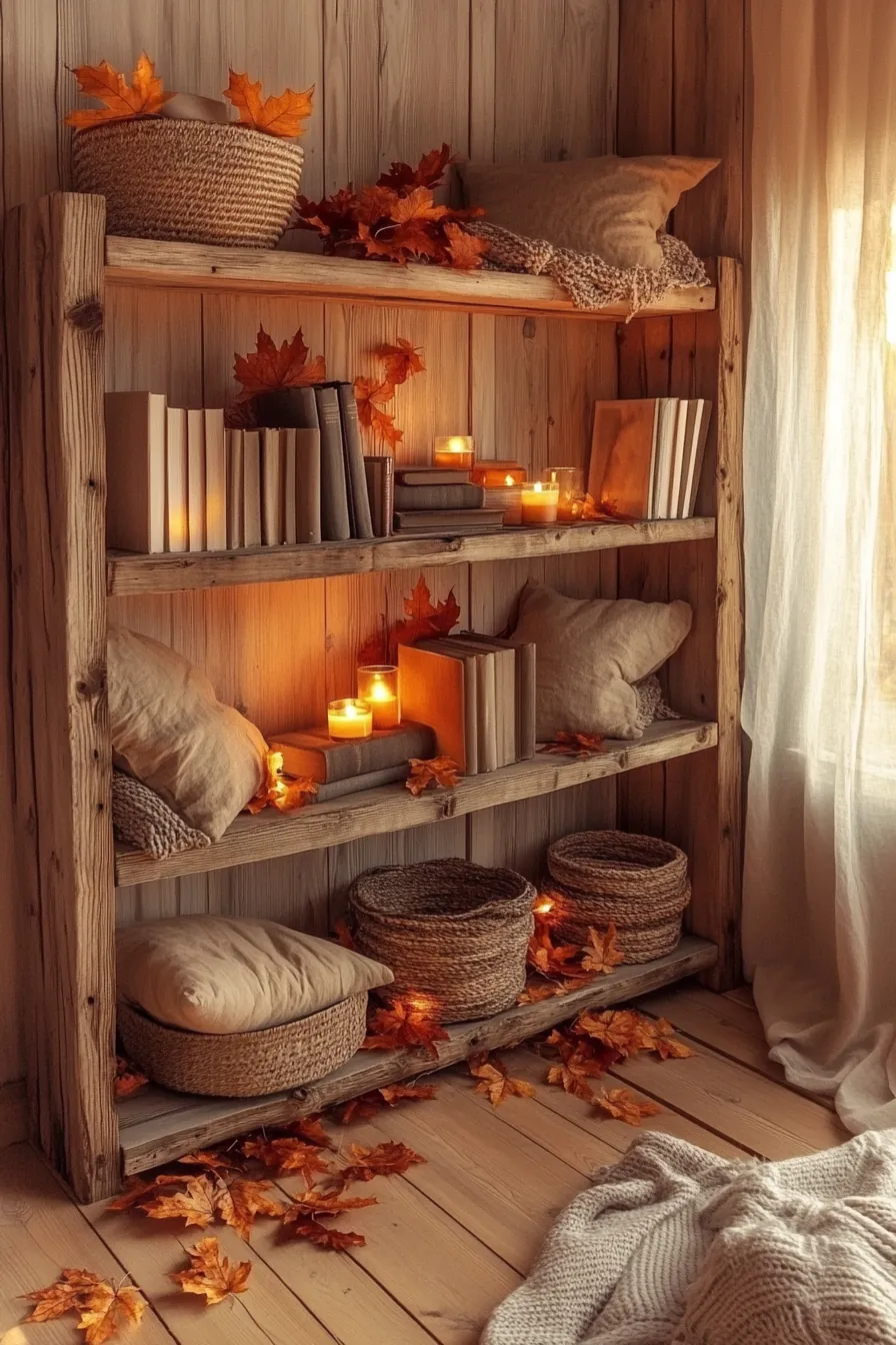 Transform Your Space Using Autumn Rustic Bedroom Shelving