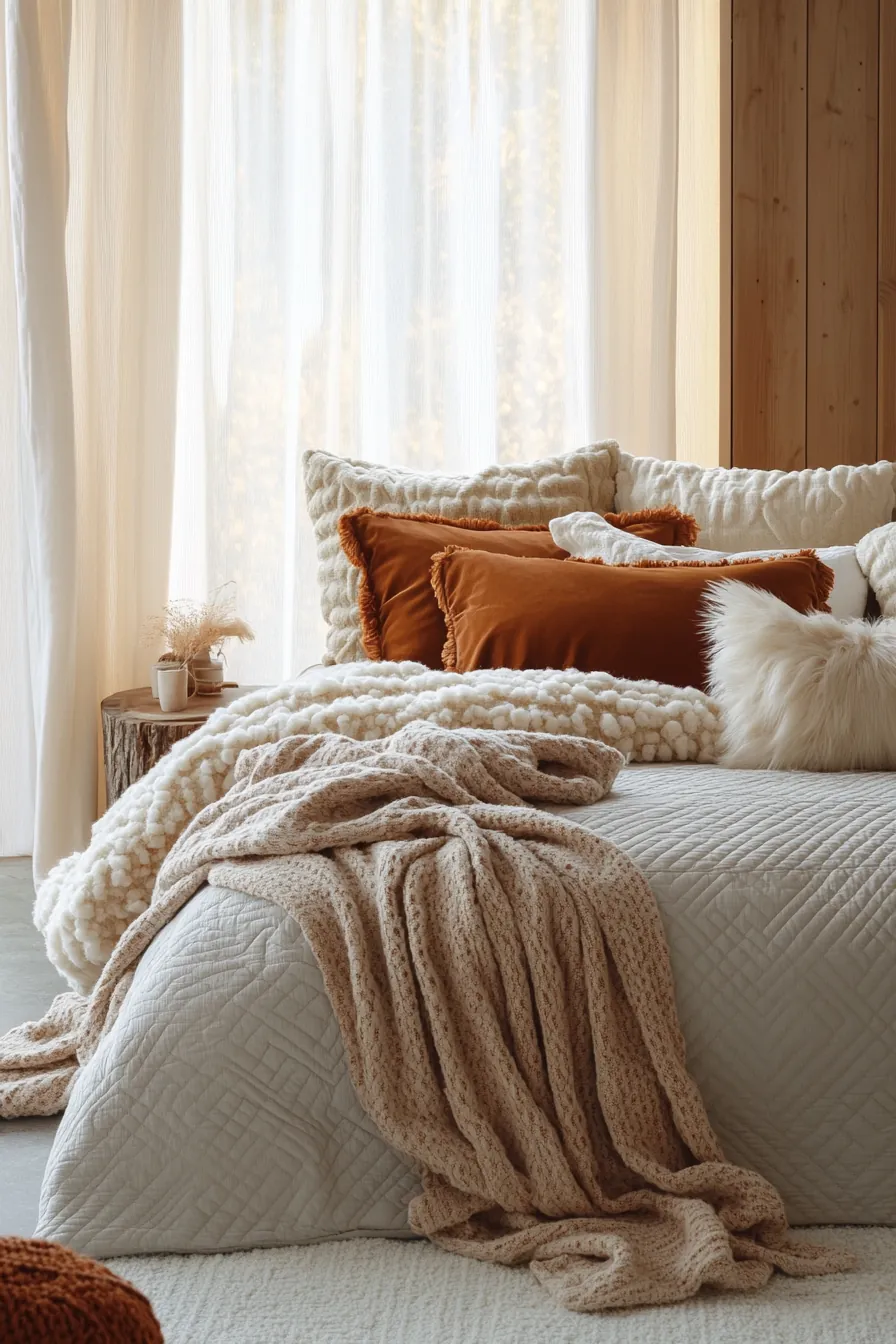 Transform Your Space Using Warm Winter Bedding Textures for a Cozy Bedroom Aesthetic