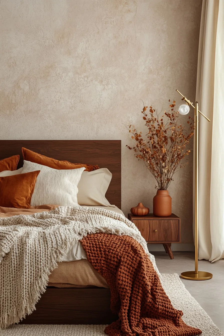Transform Your Space with Earth Tone Bedroom Walls Autumn Style Inspiration