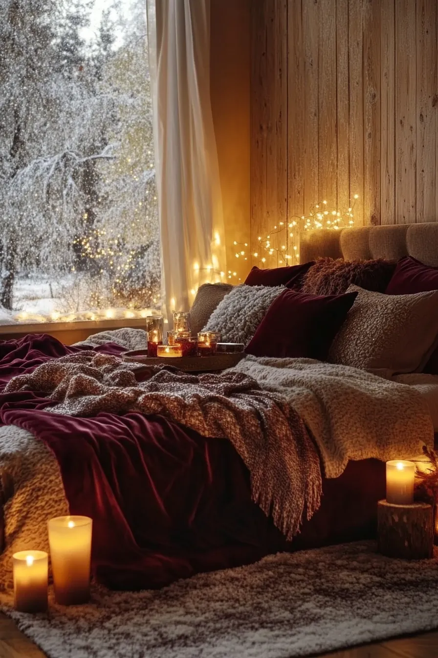Transform Your Space with Romantic Warm Winter Bedroom Glow Decor