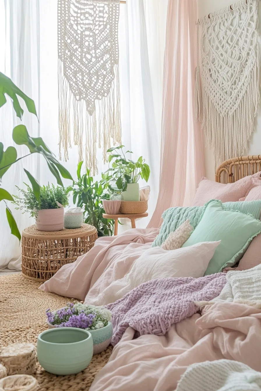 Transform Your Space with Summer Pastel Bohemian Bedroom Decor Ideas